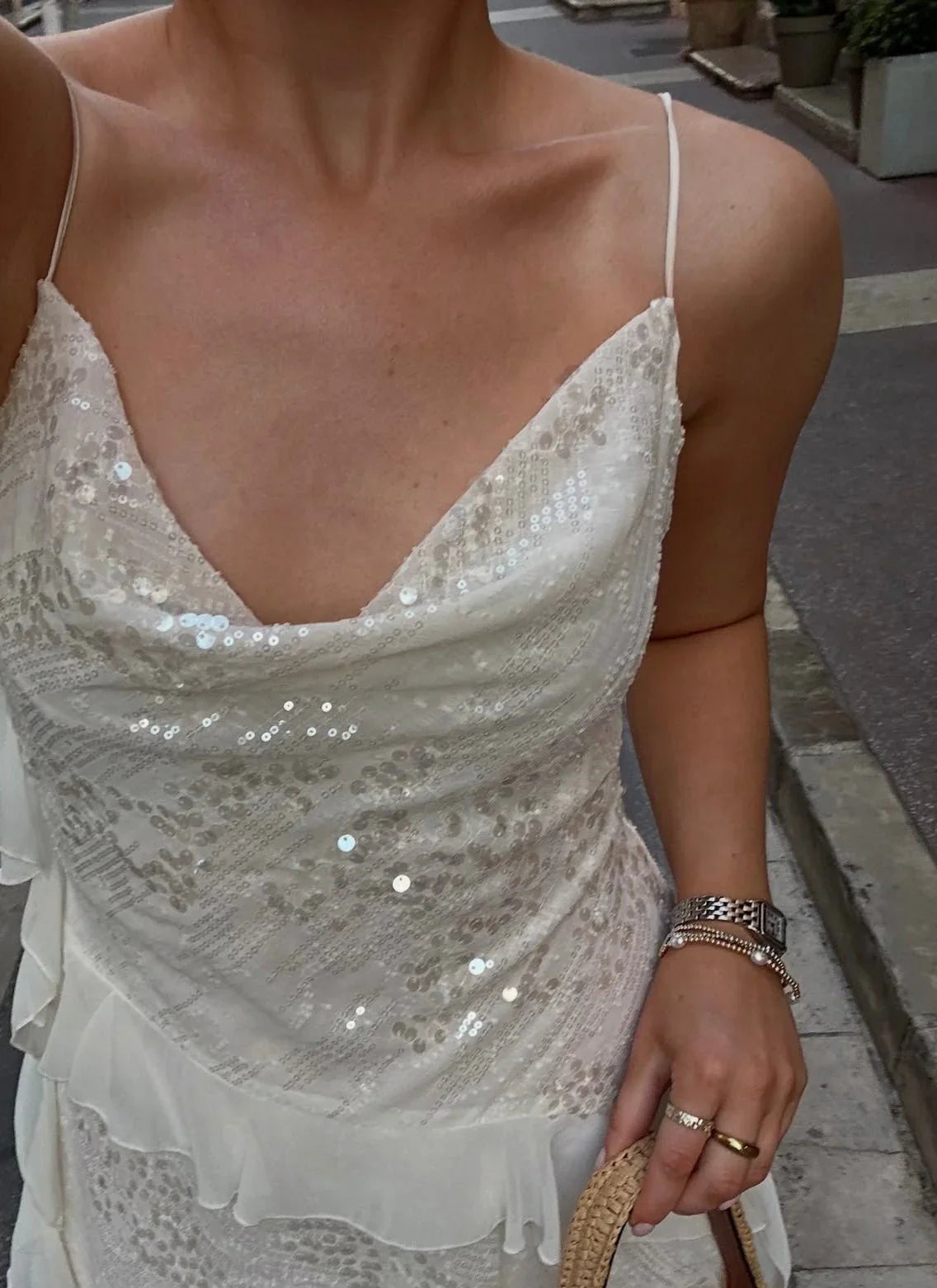 Adeline | Mini-Robe D'Été à Sequins Sans Manches pour Femmes