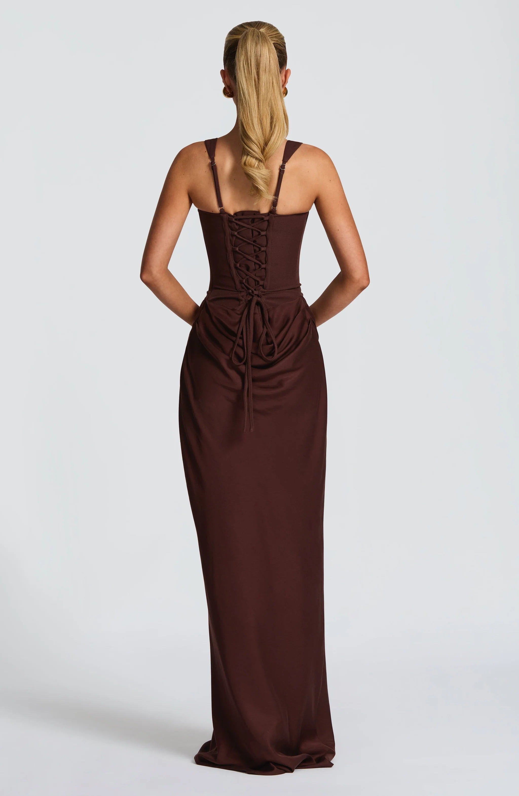 Alina | Robe de Cocktail Longue Corset Moulante Sans Manches pour Femme