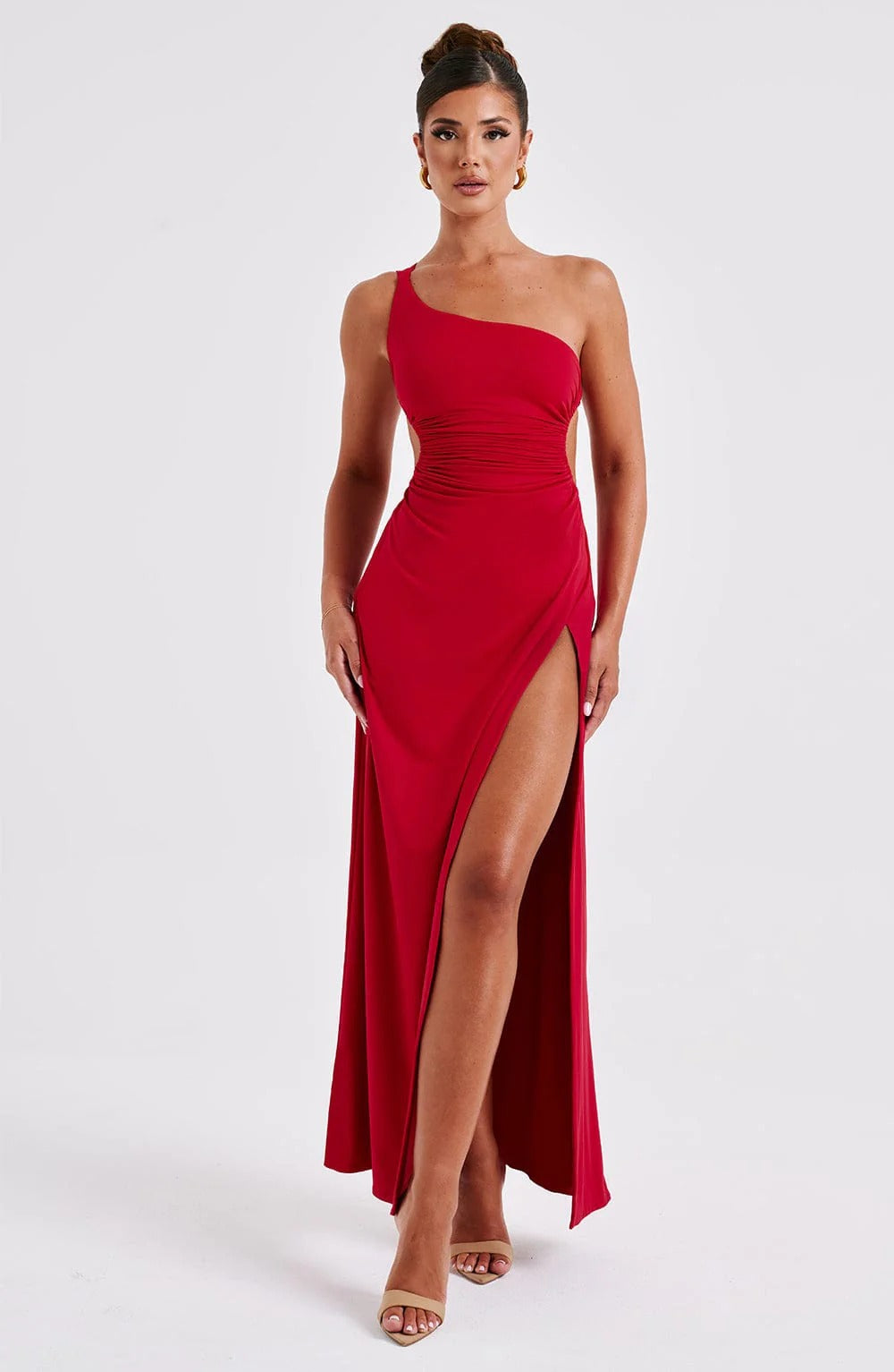 Amanda | Robe Longue à une Épaule Avec Fente pour Bal de Promo