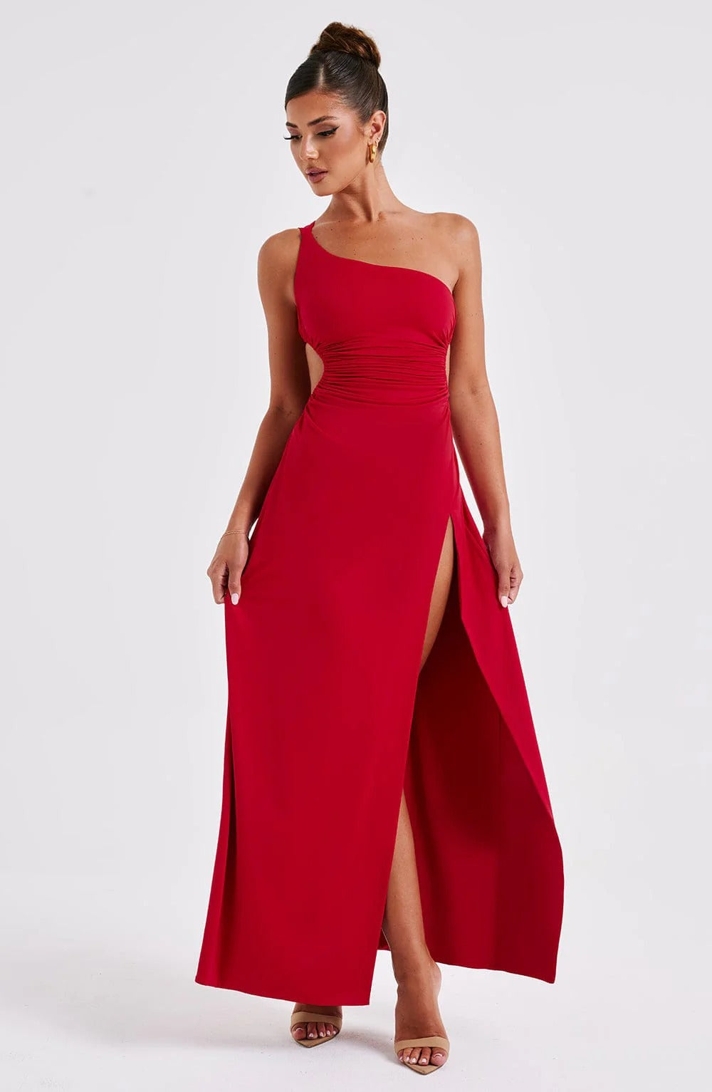 Amanda | Robe de Bal Longue à une Épaule Fendue pour Femme