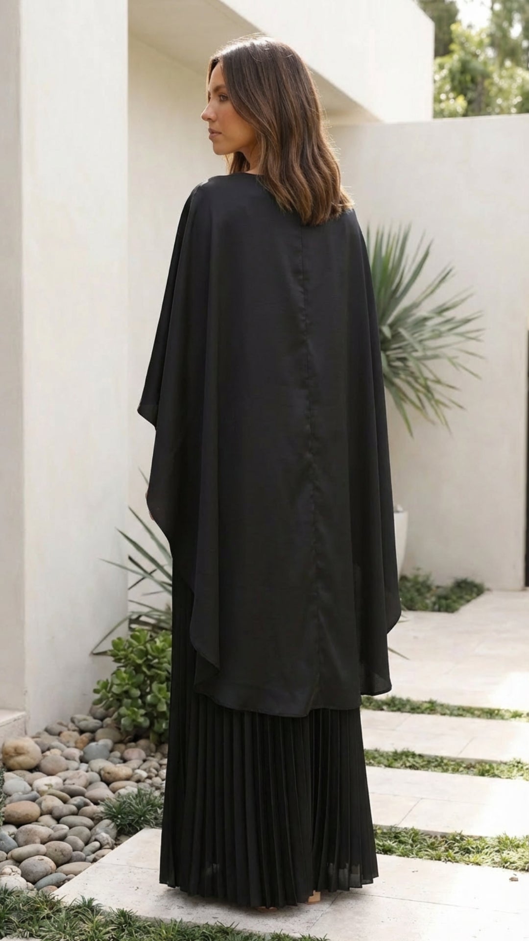 Aniya | Robe Longue à Manches Cape pour Invitée de Mariage
