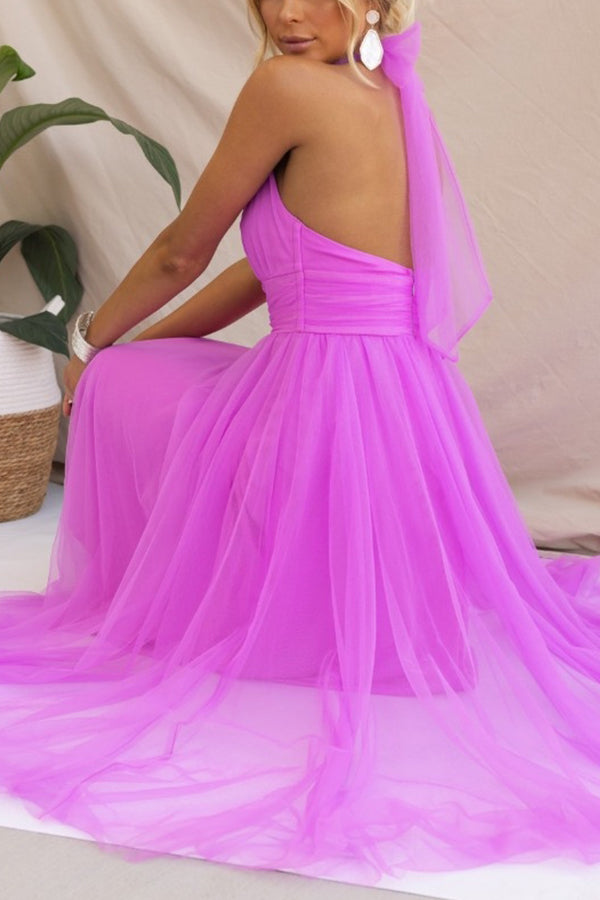 Aylin | Robe de Bal Mi-Longue dos Nu Sans Manches pour Femme