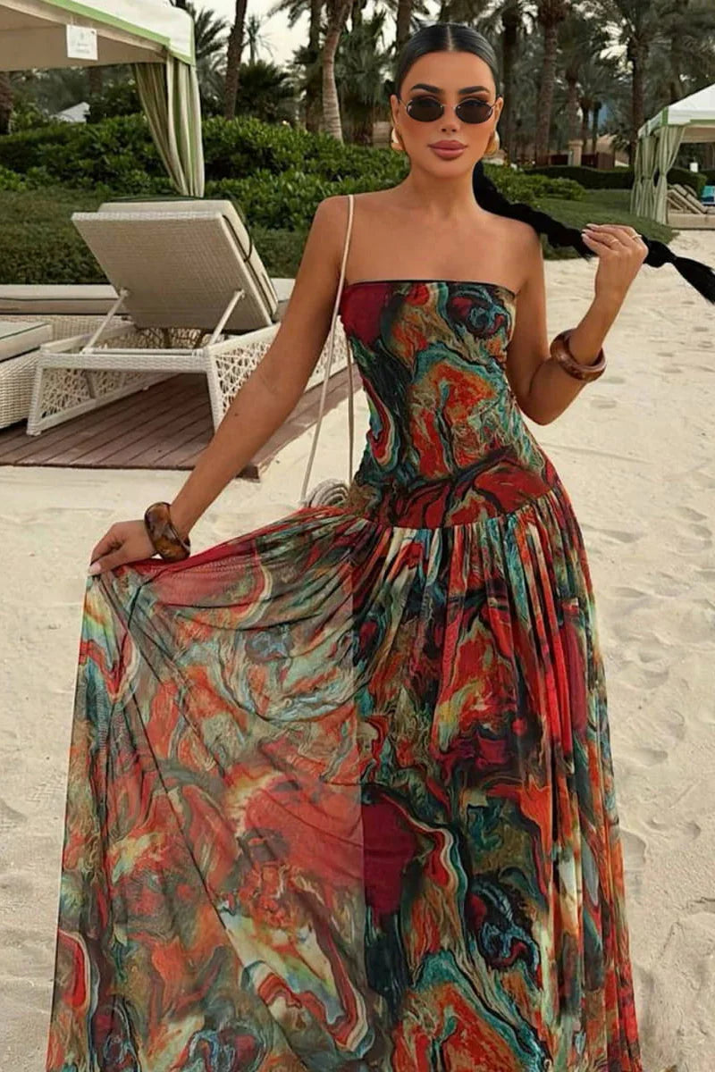 Bellamy | Robe D'Été Longue Bustier pour les Vacances pour Femme