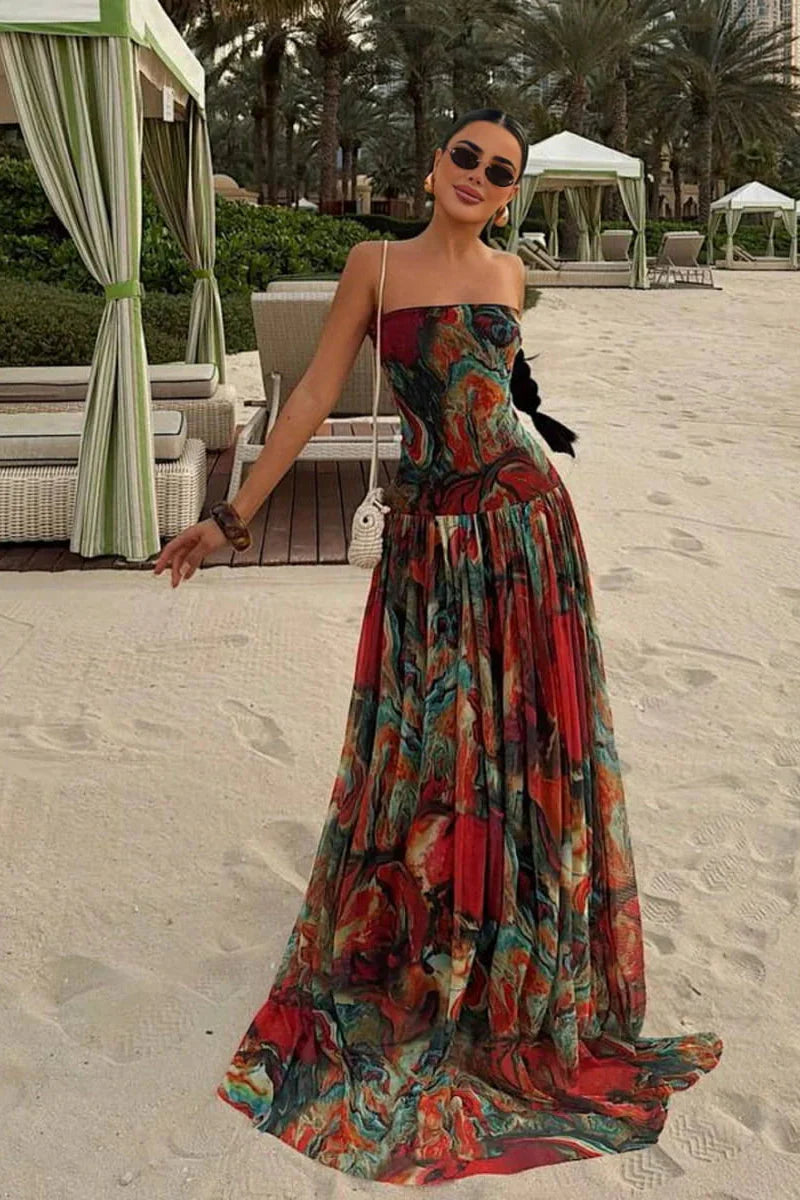 Bellamy | Robe Longue Bustier de Vacances D'Été