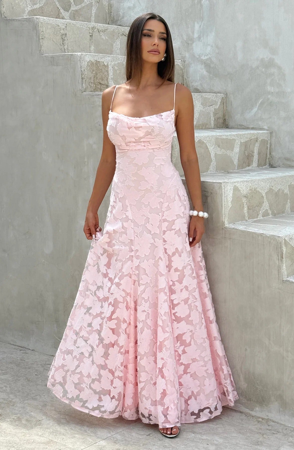 Briar | Robe Longue Florale Sans Manches pour Invitée de Mariage
