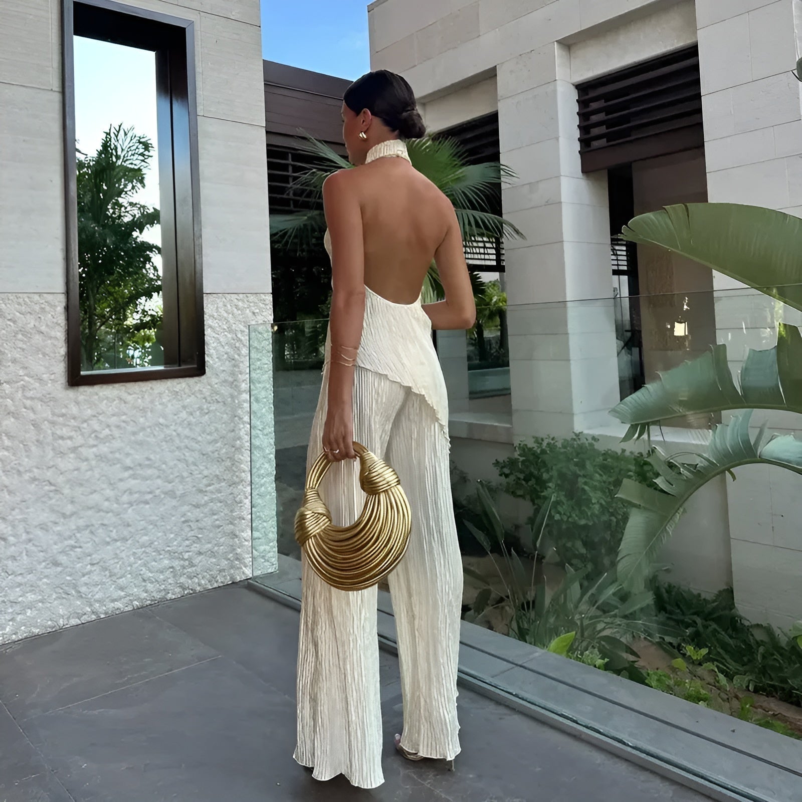 Briarlee | Ensemble Deux Pièces Plissé pour les Vacances D'Été pour Femmes