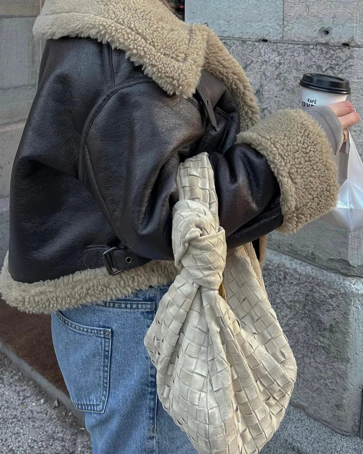 Brooklyn | Veste Aviateur en Similicuir pour Femmes