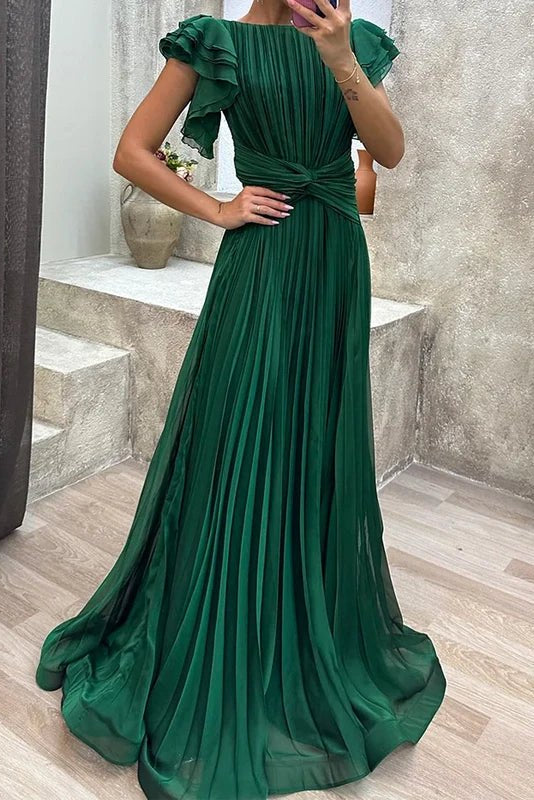 Calista | Robe Longue Plissée D'Invitée de Mariage pour Femme