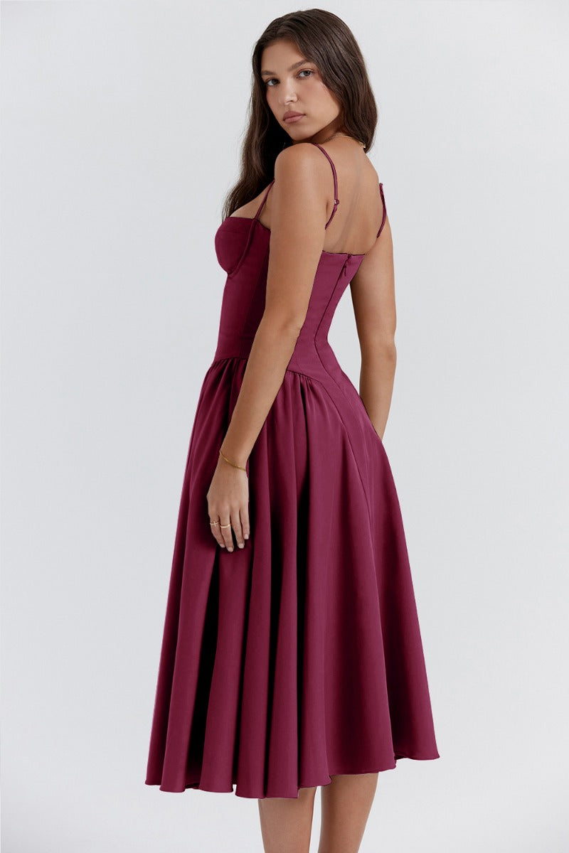 Calliope | Robe Midi Structurée Sans Manches pour L'Été