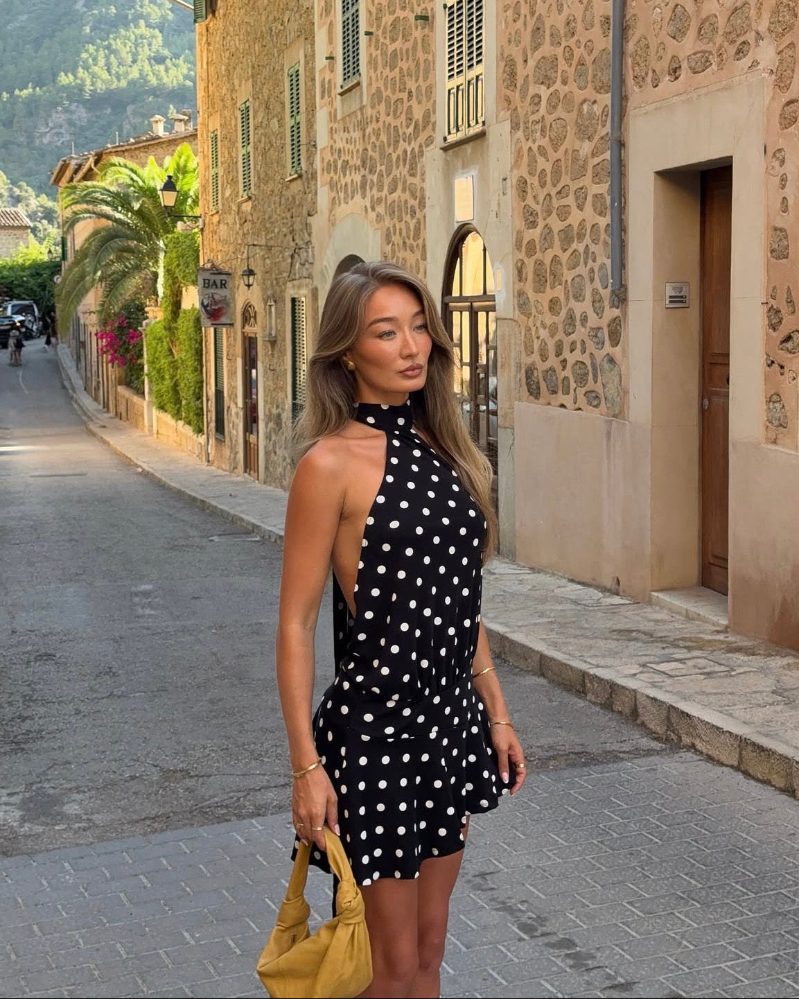 Dakota | Robe Courte à Pois dos Nu pour Femme