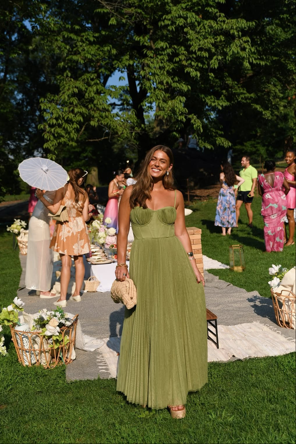 Daria | Robe Longue Plissée Sans Manches pour Invitée de Mariage