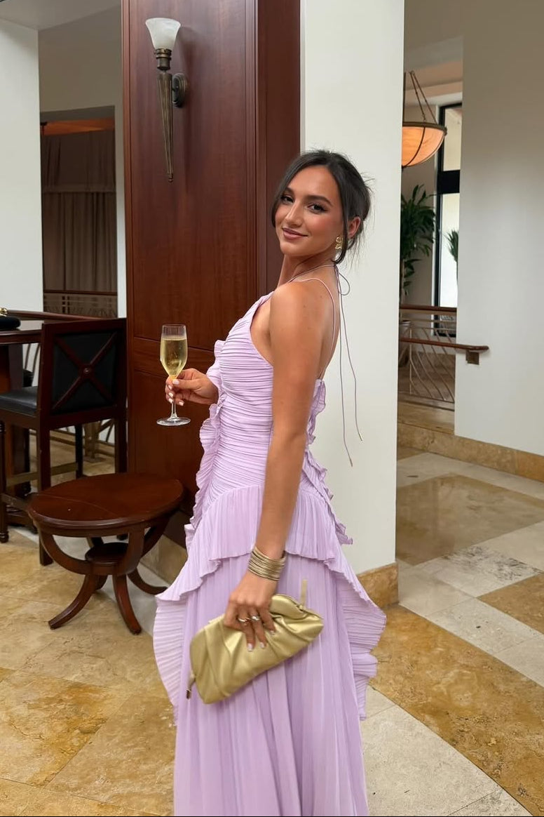 Eliza | Robe Longue D'Invitée de Mariage à Volants Plissés pour Femme