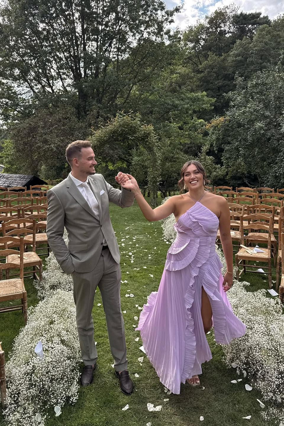 Eliza | Robe Longue D'Invitée de Mariage à Volants Plissés pour Femme
