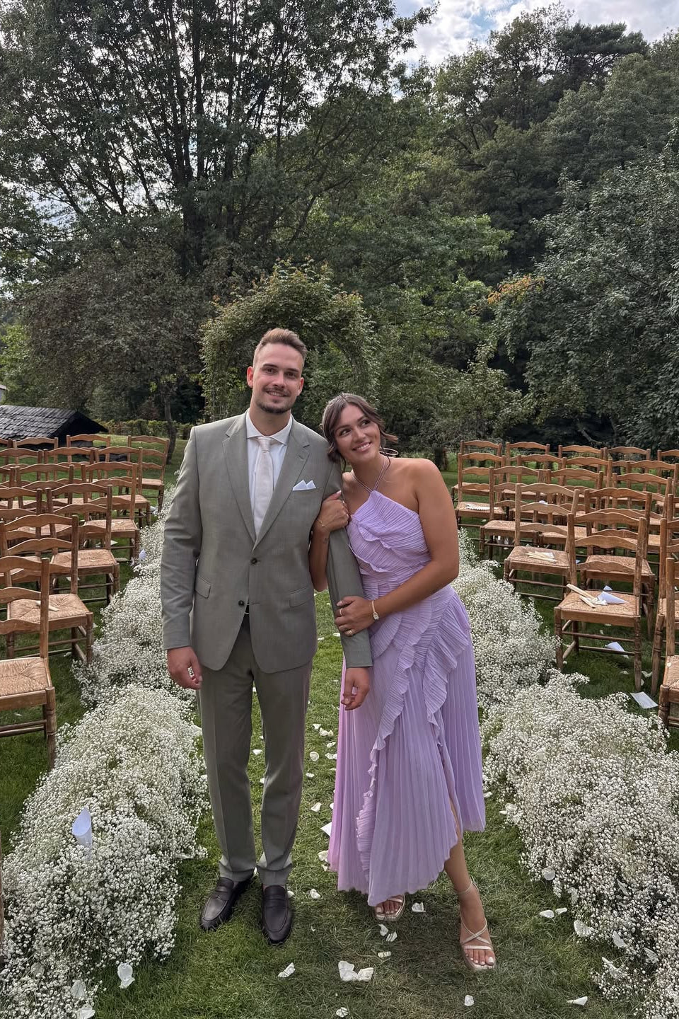 Eliza | Robe Longue D'Invitée de Mariage à Volants Plissés pour Femme