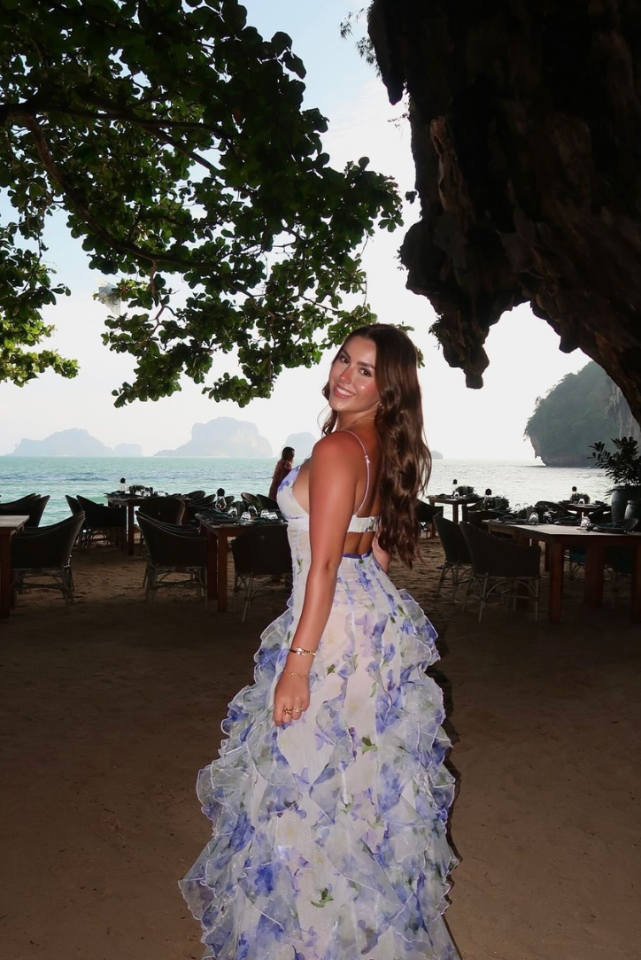 Emberly | Robe Longue à Volants Sans Manches pour Invitée de Mariage