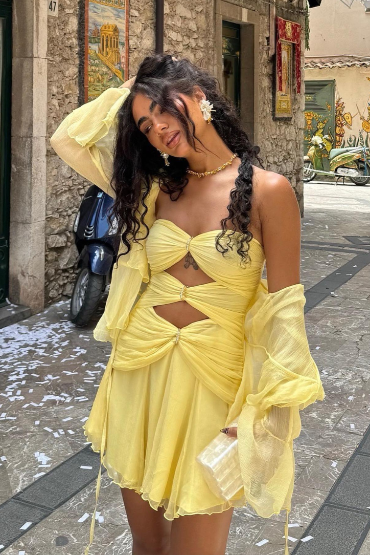 Emberlyn | Mini-Robe D'Été Sans Bretelles Avec Découpes pour Femme
