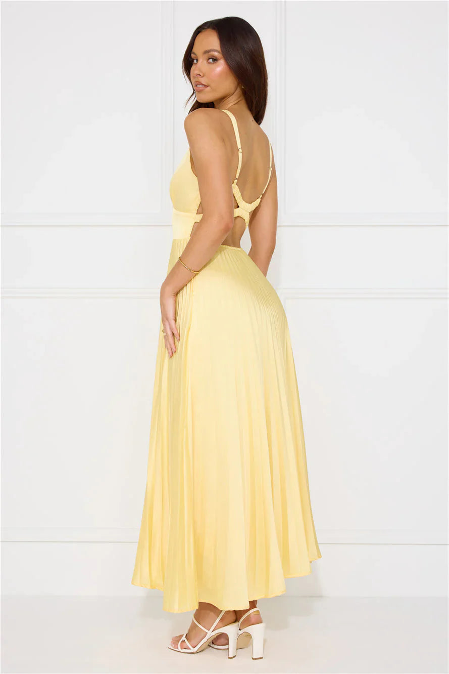 Erica | Robe Longue Plissée Sans Manches pour Invitée de Mariage