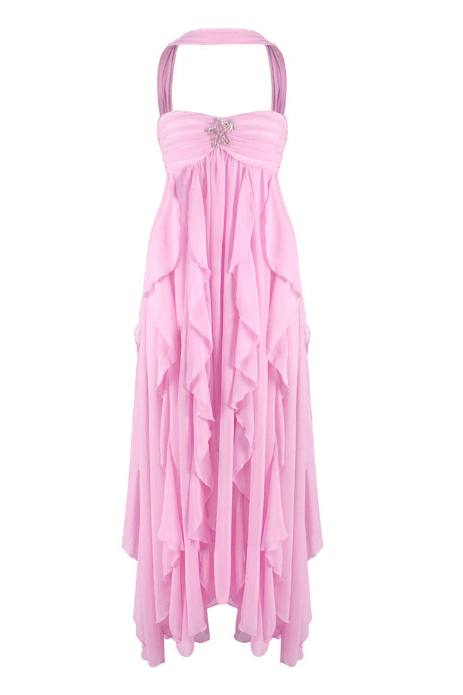 Imogen | Robe Maxi Bustier à Volants pour Invitée de Mariage