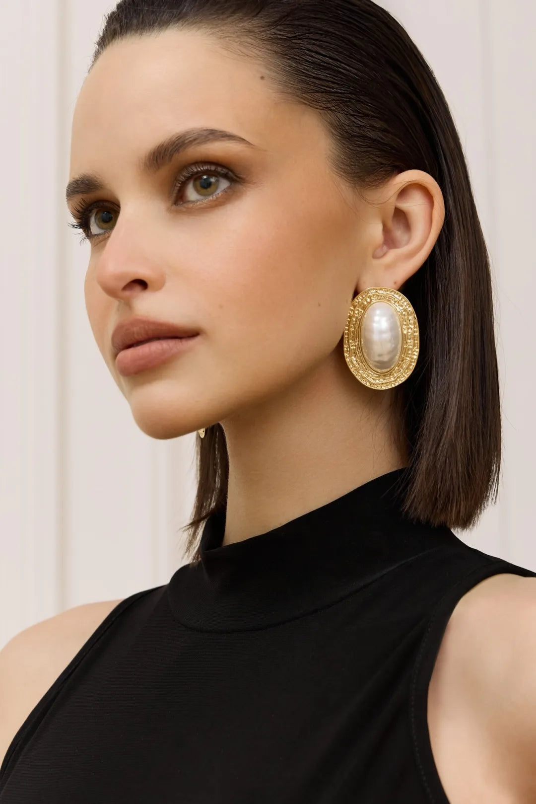 Isabelle | Boucles D'Oreilles Statement à Perles Vintage pour Femmes