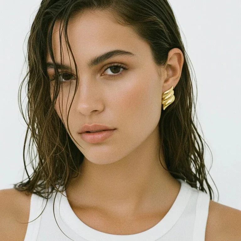 Isla | Boucles D'Oreilles Ailes à Trois Couches pour Femmes