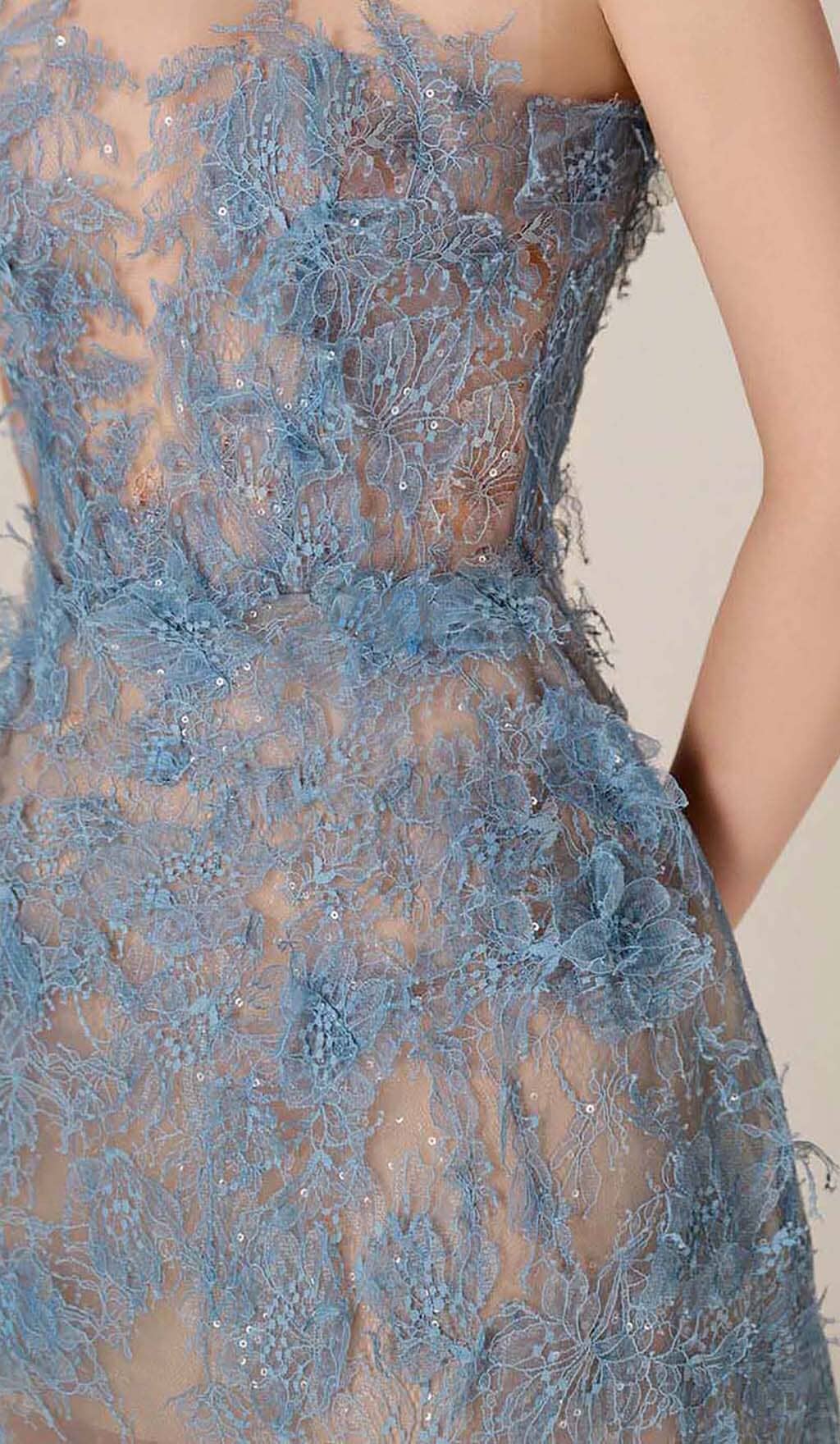 Joelle | Robe de Bal Midi en Dentelle Florale Brodée pour Femme