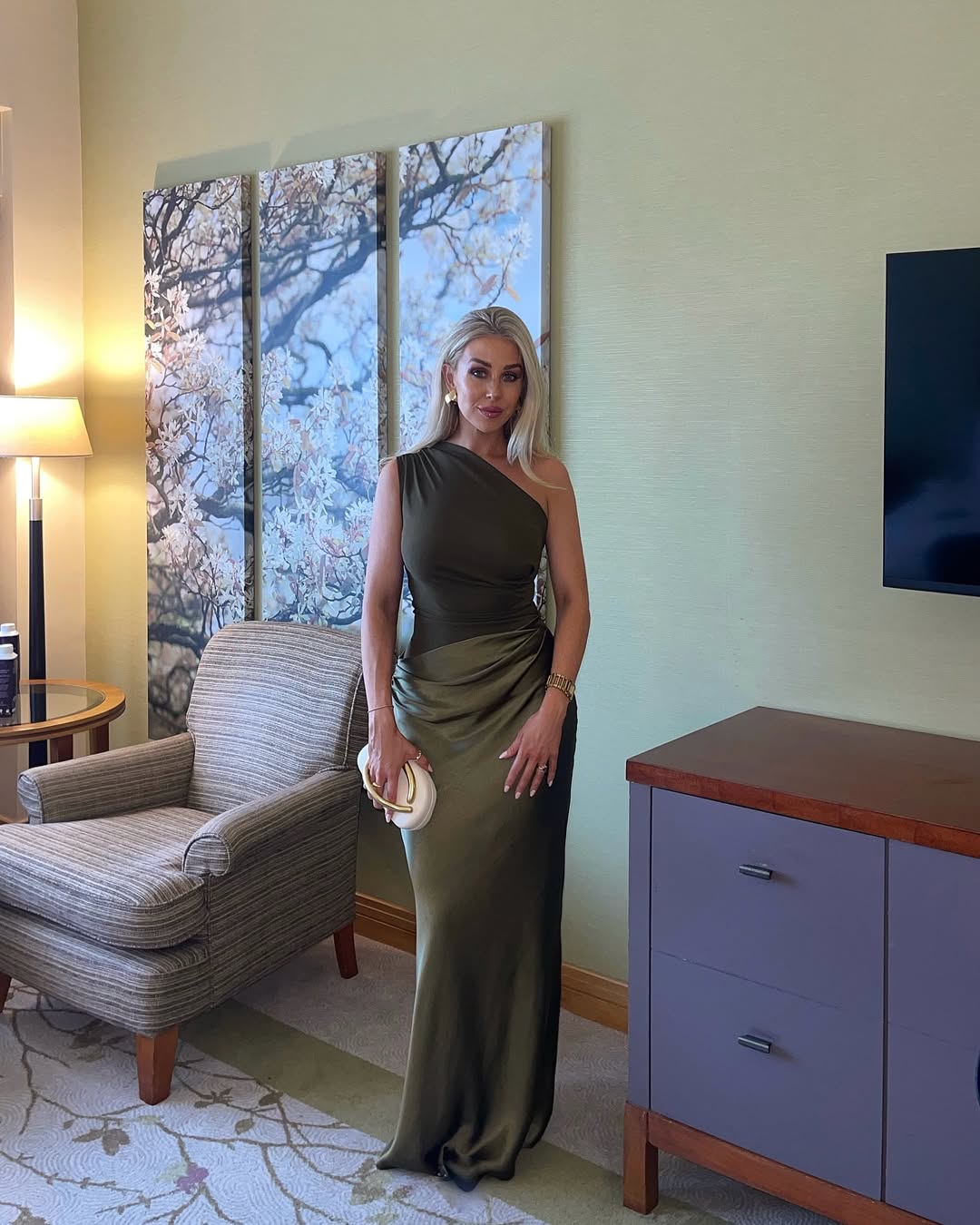 Kaelyn | Robe D'Invitée de Mariage Maxi Élégante à une Épaule pour Femme