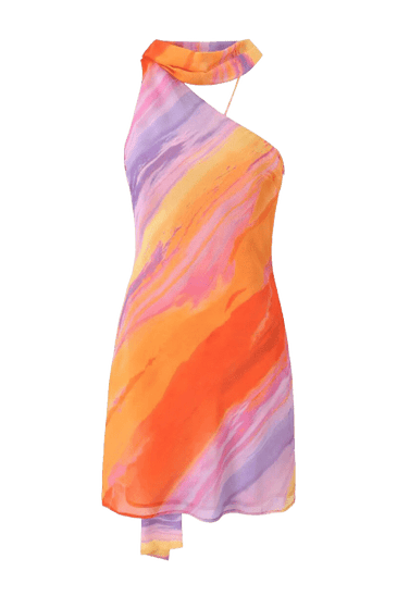Katalina | Robe D'Été Mini en Satin à une Épaule pour Femme
