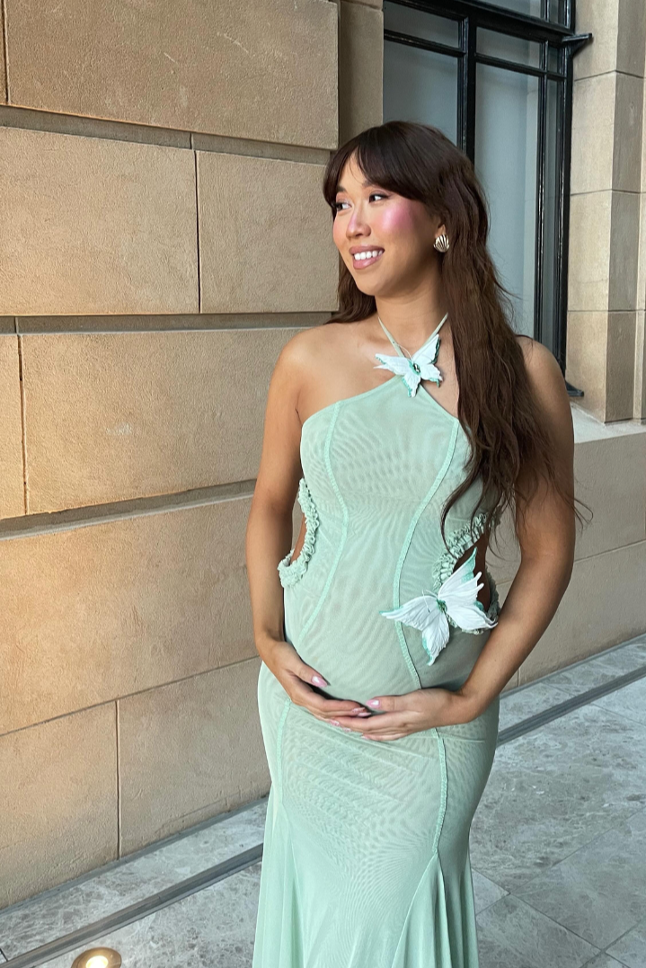Kaylani | Robe Longue D'Invitée de Mariage à Découpe Papillon pour Femme