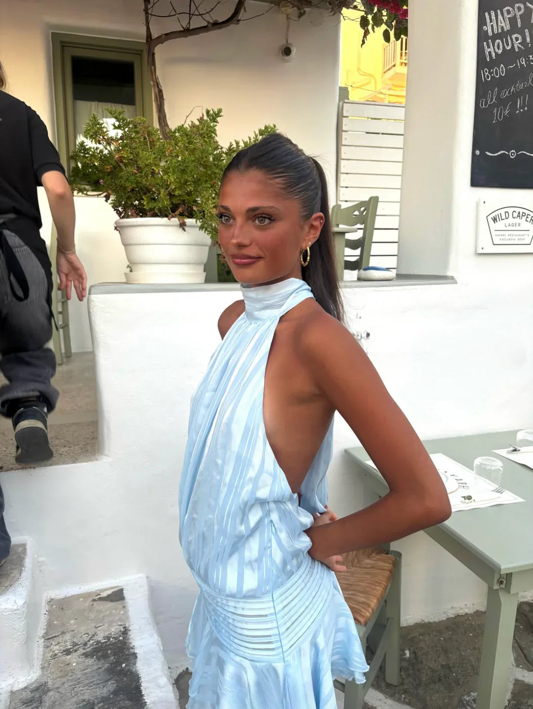 Kelly | Mini-Robe Rayée à Licou et dos Nu pour Femme