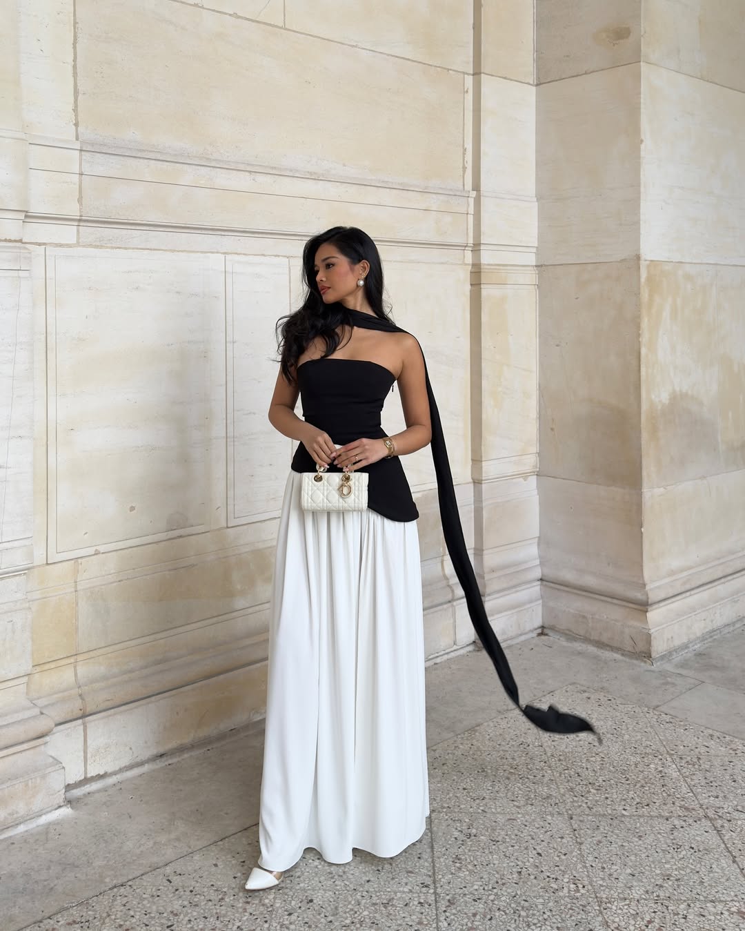Lucinda | Robe Longue Bustier Avec Écharpe pour Invitée de Mariage