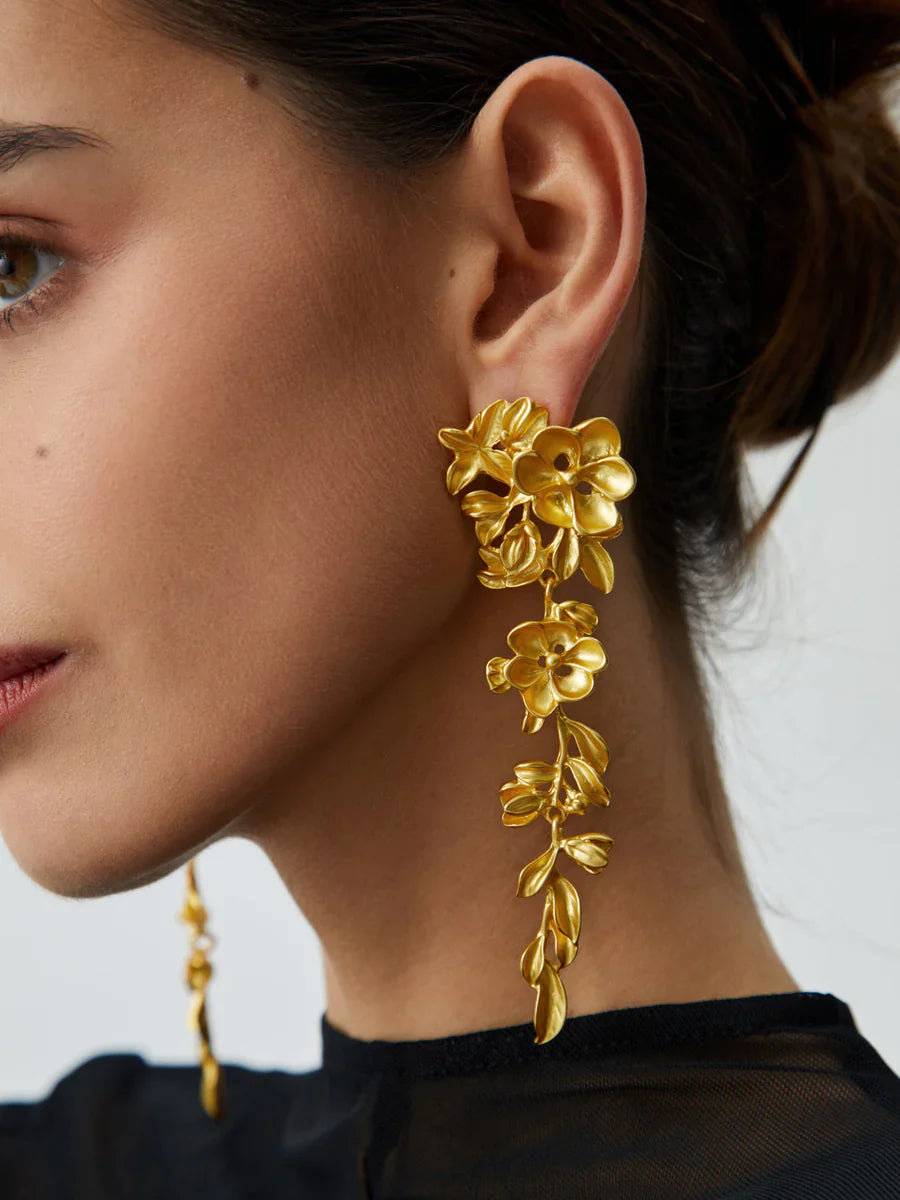 Luna | Boucles D'Oreilles à Franges Florales pour Femme