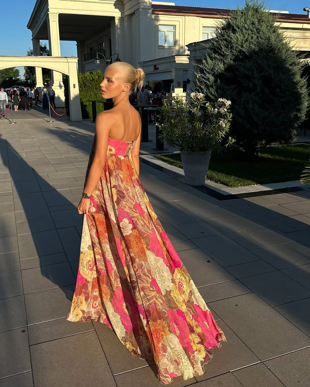 Maelynn | Robe Longue Bustier Florale pour Invitée de Mariage D'Été