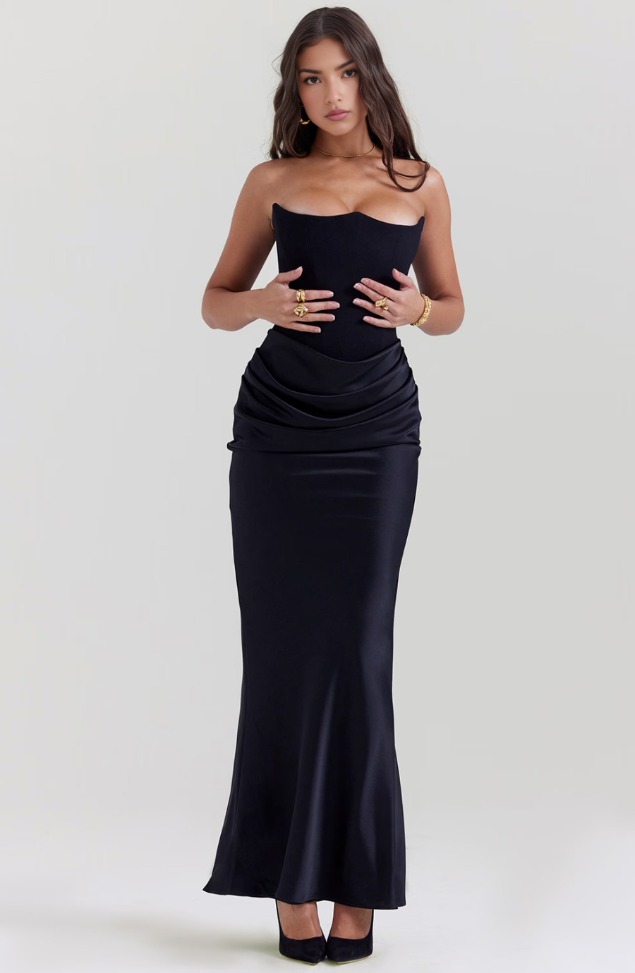 Maisy | Robe Maxi Bustier Style Corset pour Invitée de Mariage