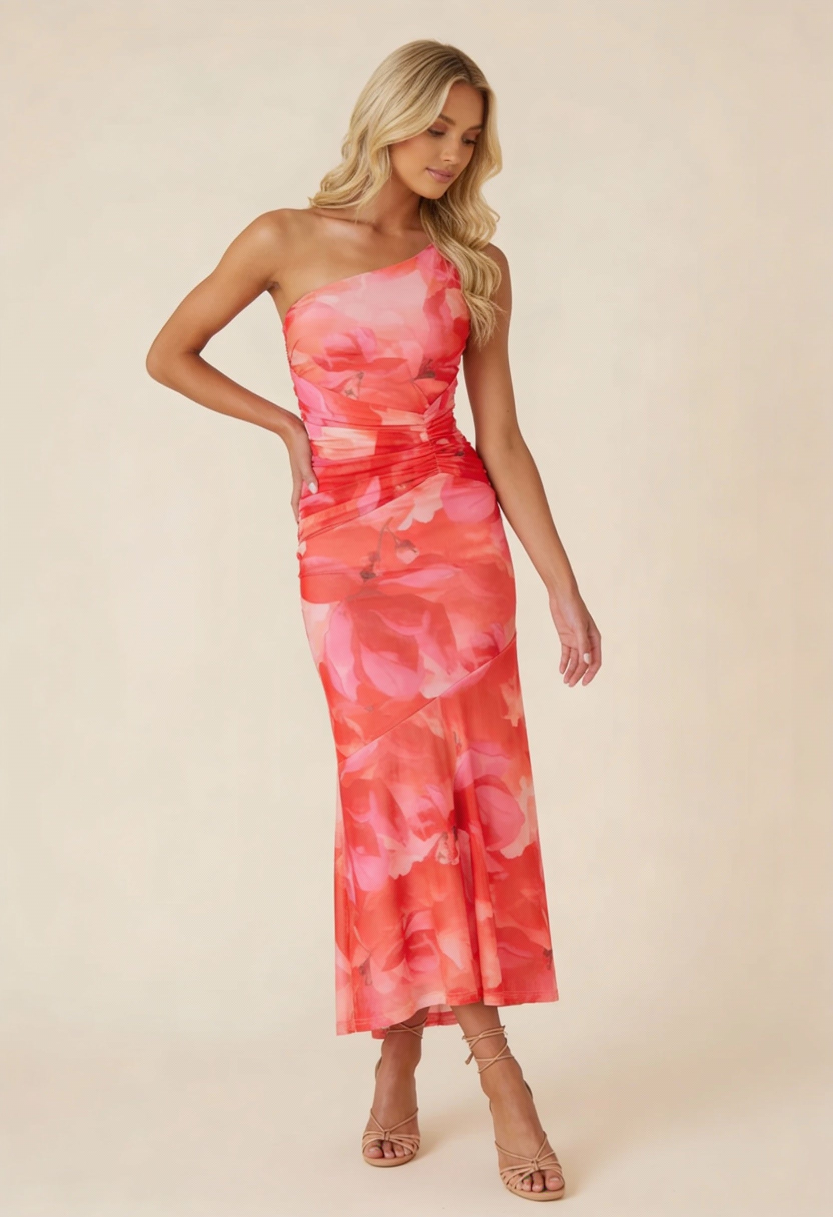 Marissa | Robe Longue Florale à une Épaule de Mariage pour Femme
