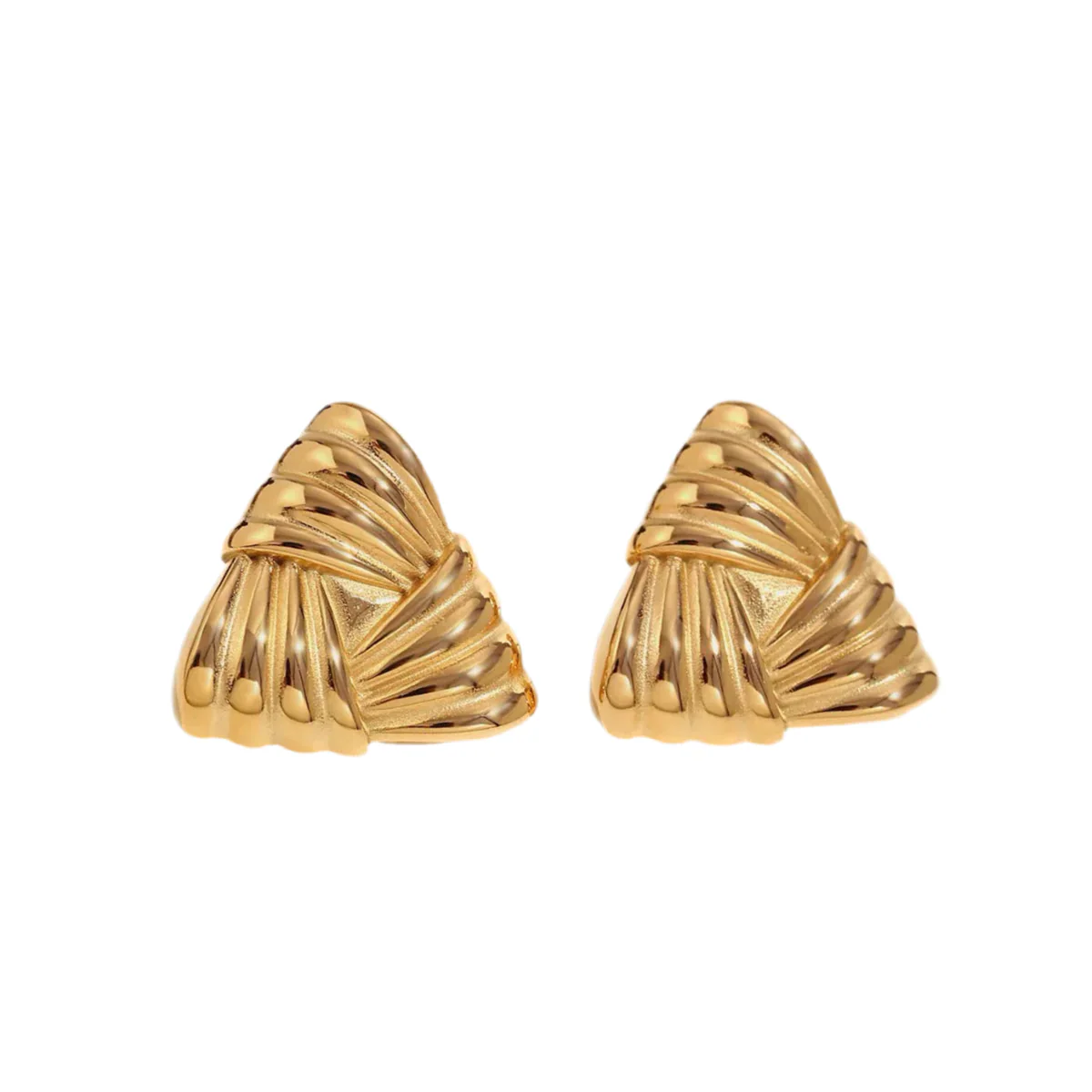 Maya | Boucles D'Oreilles Modernes Triangle Doré pour Femmes
