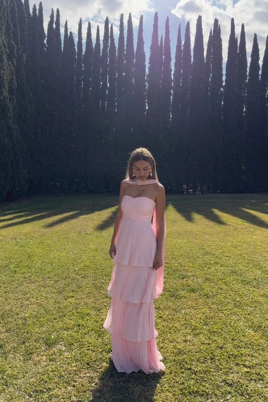 Odessa | Robe Longue Bustier à Volants pour Invitée de Mariage pour Femme