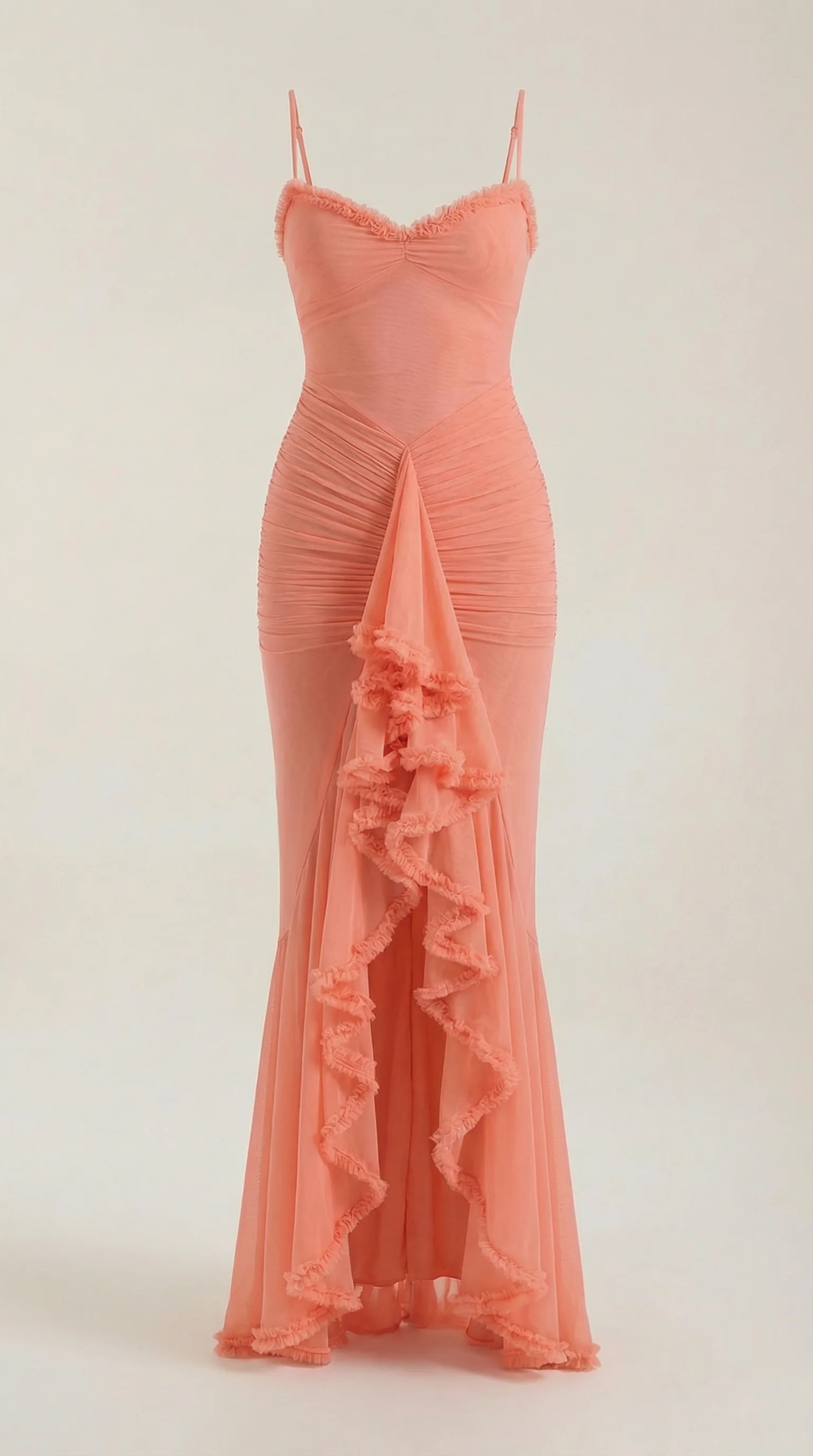 Phoebe | Robe Longue Sans Manches à Volants pour Invitée de Mariage pour Femme