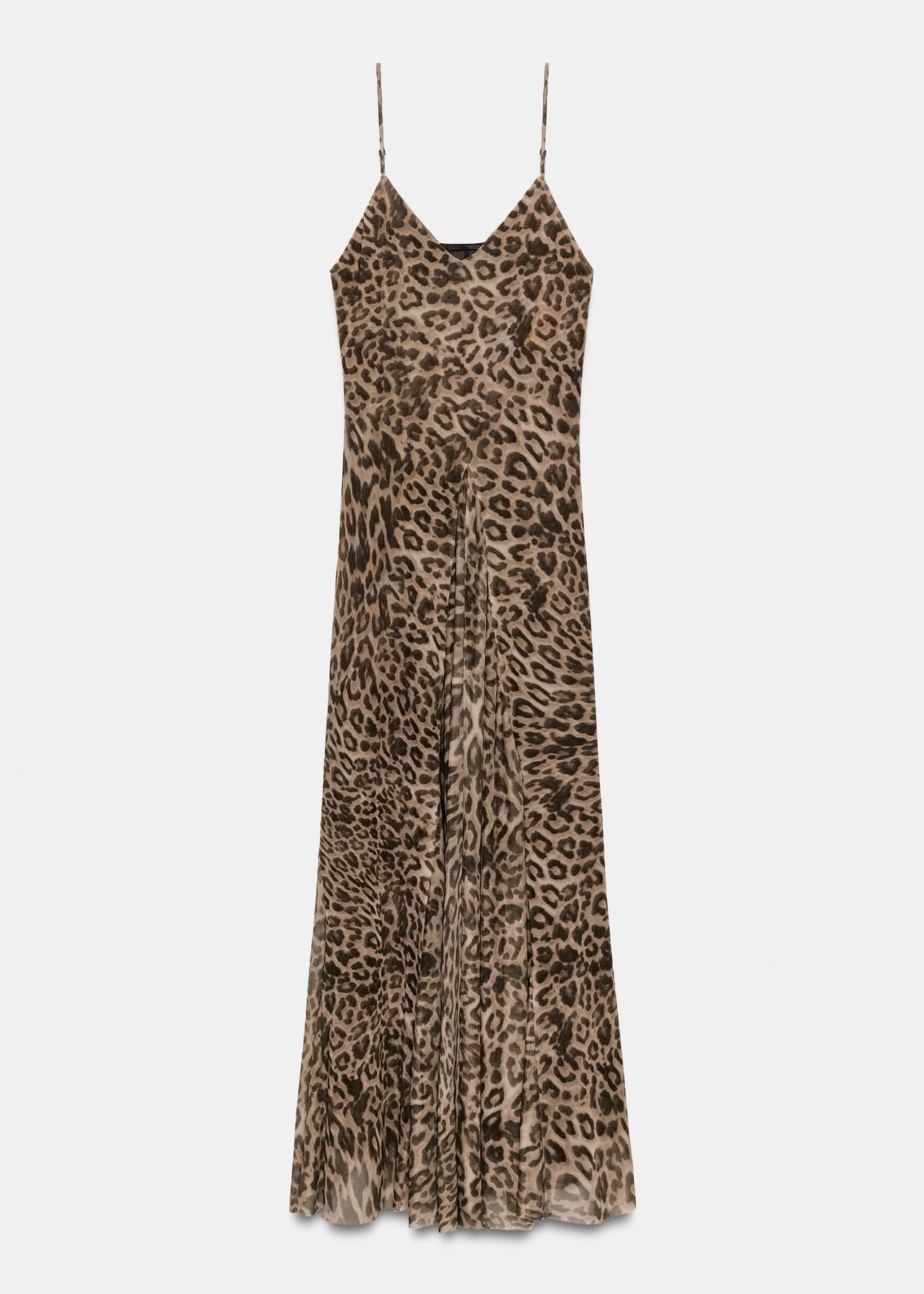Pixie | Robe D'Été Maxi Fluide à Bretelles Spaghetti et Imprimé Léopard pour Femme