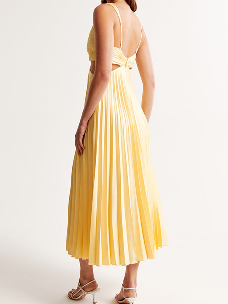 Reina | Robe Longue à Encolure en V et Découpes Sans Manches pour Invitée de Mariage