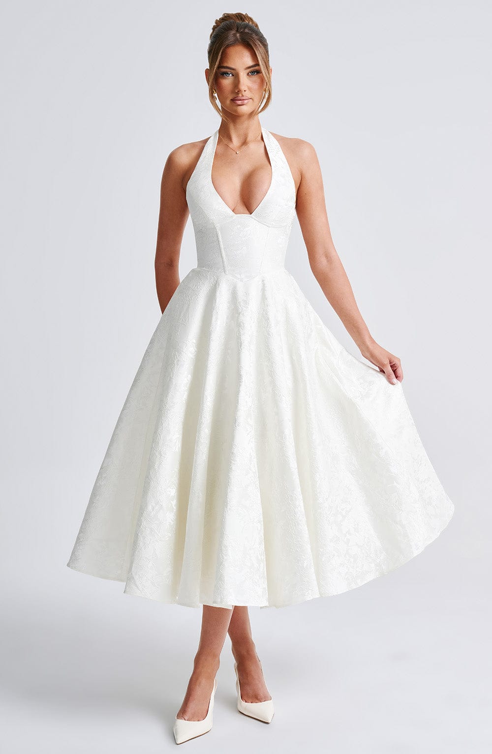 Rosalie | Robe Midi dos Nu Chic de Mariage pour Femme