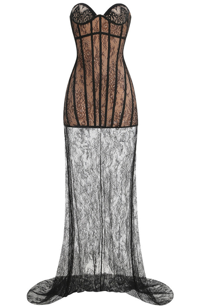 Serenity | Robe Longue en Dentelle Style Bustier Corset pour Femme