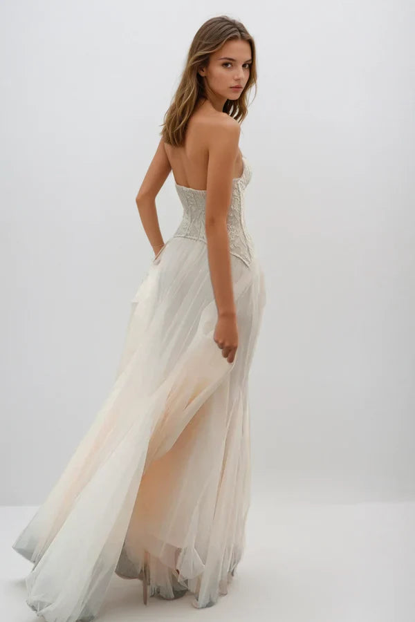Tabitha | Robe de Bal Maxi en Tulle Avec Corset en Dentelle pour Femme