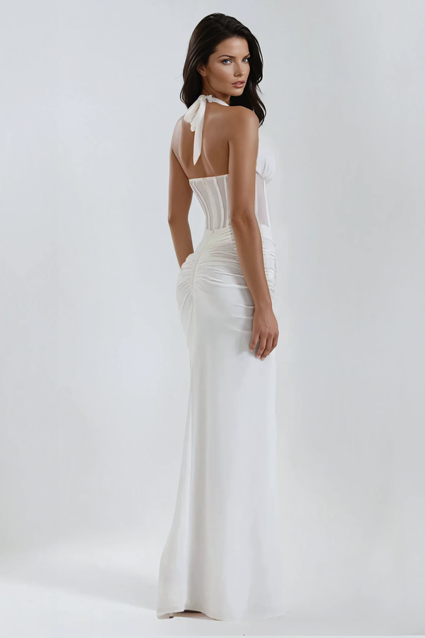 Verity | Robe Longue Corset à Licou pour Femme
