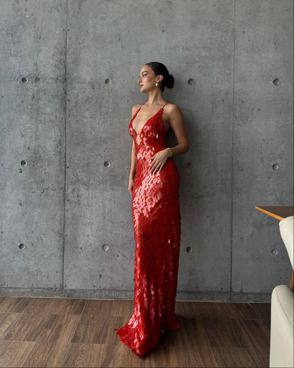 Veronica | Robe de Bal Longue Sans Manches à Paillettes pour Femme