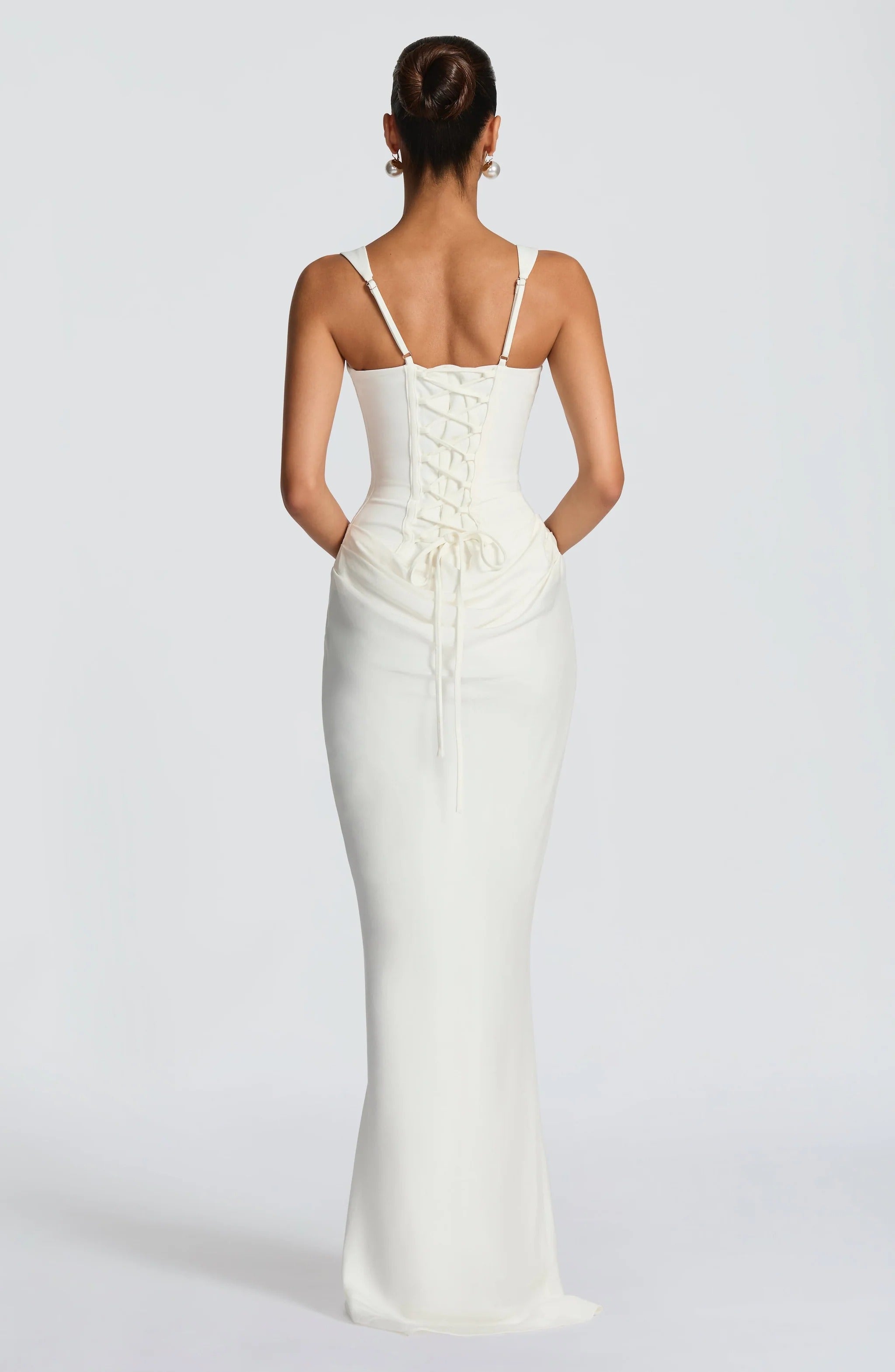 Alina | Robe de Cocktail Longue Corset Moulante Sans Manches pour Femme