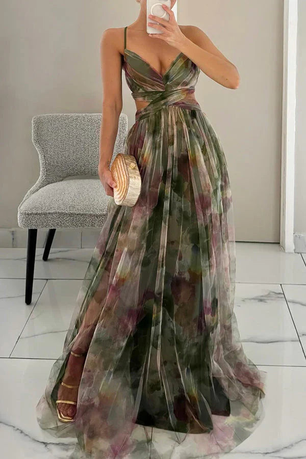 Angela | Robe D'Invitée de Mariage Longue Romantique Sans Manches pour Femme