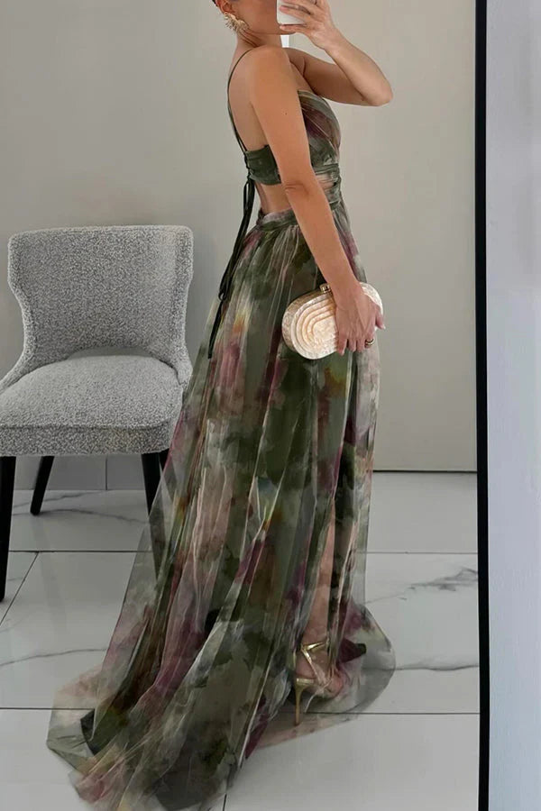 Angela | Robe D'Invitée de Mariage Longue Romantique Sans Manches pour Femme