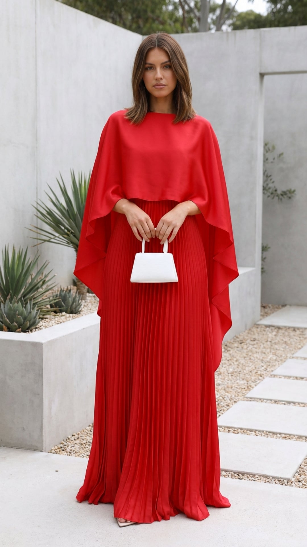 Aniya | Robe Longue à Manches Cape pour Invitée de Mariage