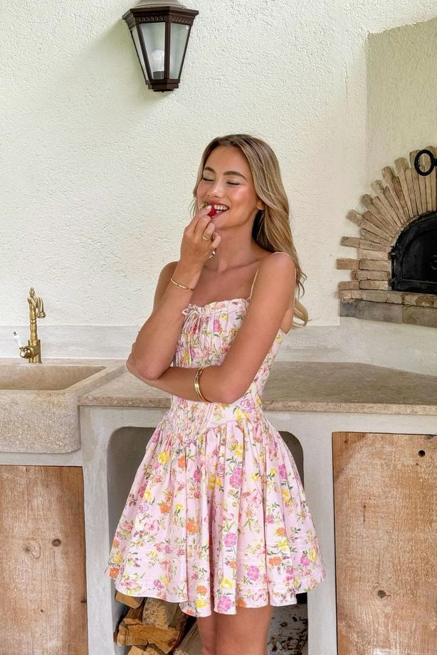 Avalynn | Mini Robe D'Été Fleurie Sans Manches pour Femme