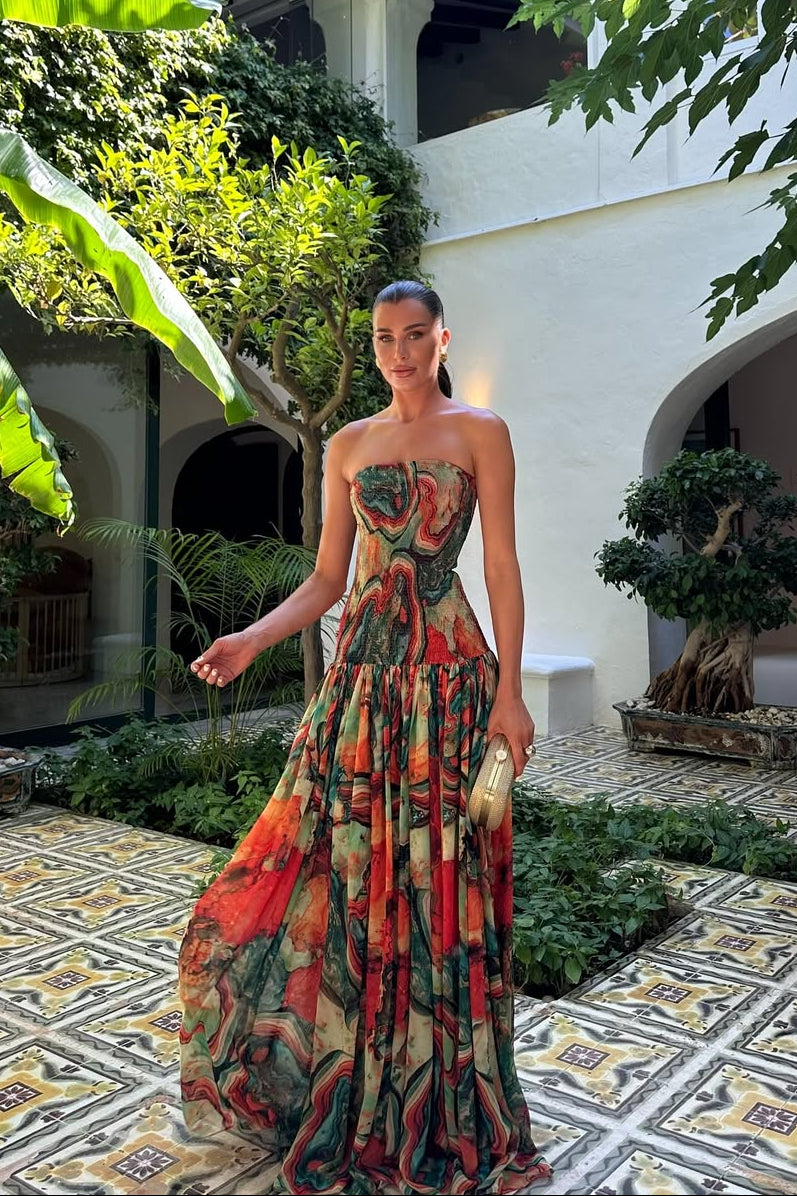 Bellamy | Robe D'Été Longue Bustier pour les Vacances pour Femme